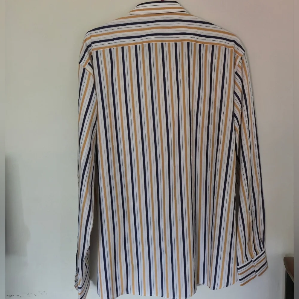 Ingram XXL Men Striped Button Up Shirt Made In Italy Cotton Multicolour Stripe - Picture 11 of 11